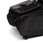 Backpack Bamboo Black Suede Leather