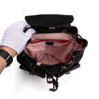 Backpack Bamboo Black Suede Leather