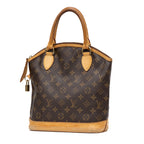 Handbag Lock it Petit Brown Monogram Canvas