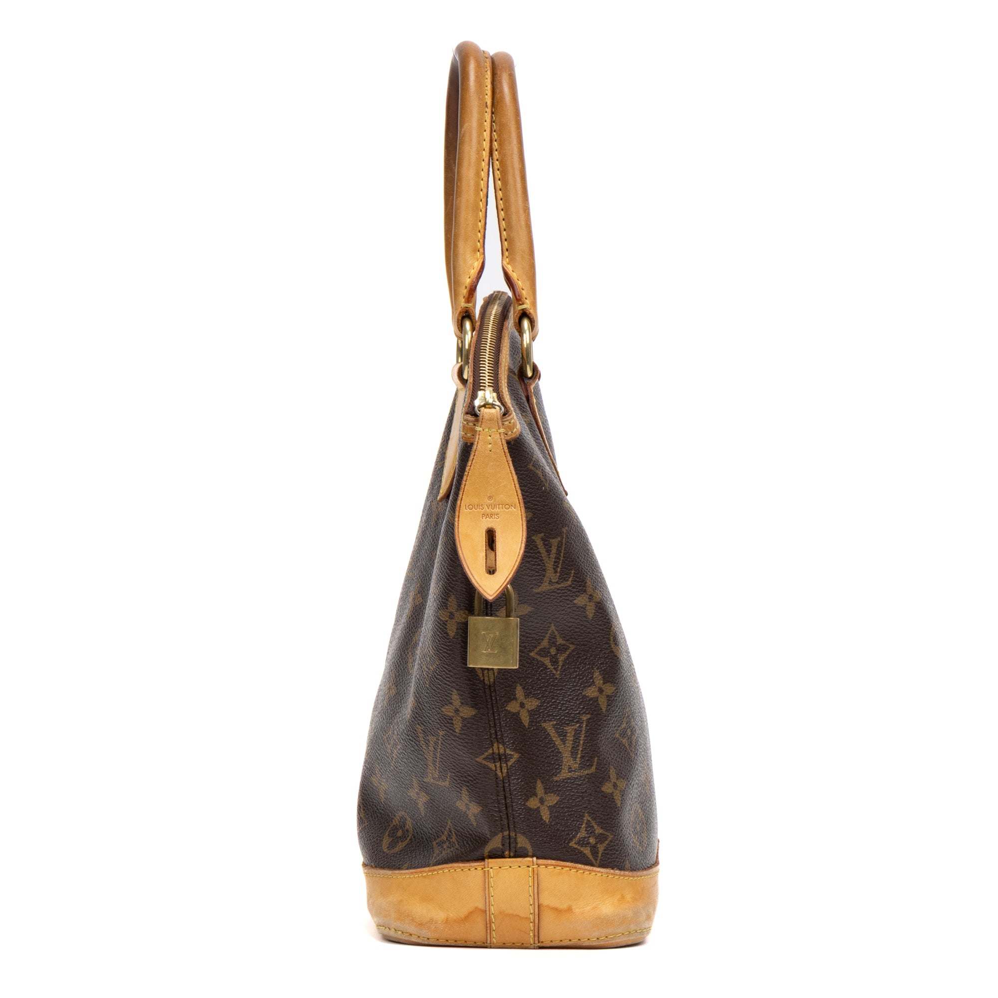 Handbag Lock it Petit Brown Monogram Canvas