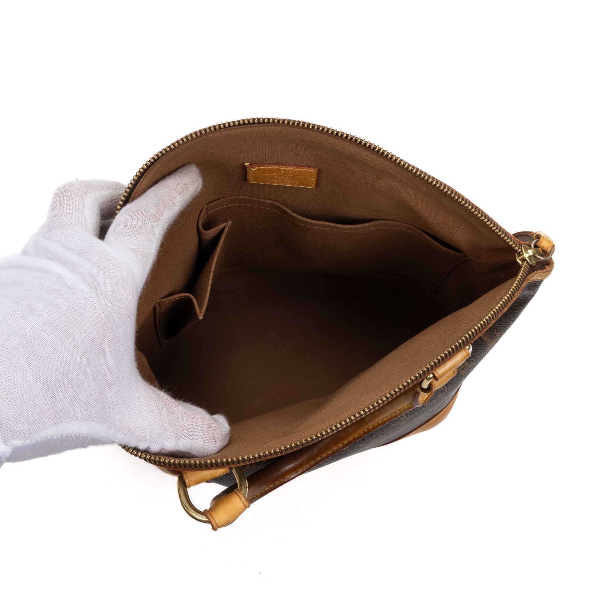 Handbag Lock it Petit Brown Monogram Canvas