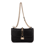 Shoulder Bag Glam Lock Black Calfskin Leather