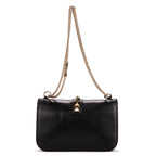 Shoulder Bag Glam Lock Black Calfskin Leather