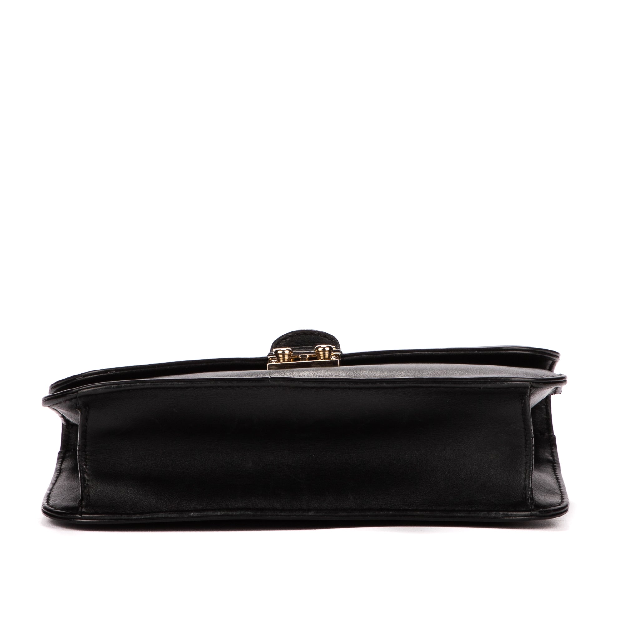 Shoulder Bag Glam Lock Black Calfskin Leather