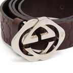 Belt Losang GG 100 100 Brown Guccissima calfskin leather