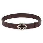 Belt Losang GG 100 100 Brown Guccissima calfskin leather