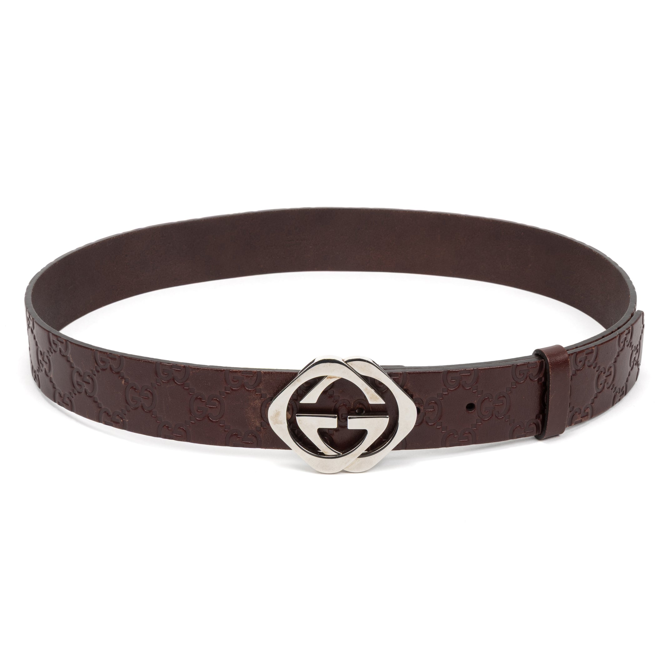 Belt Losang GG 100 100 Brown Guccissima calfskin leather