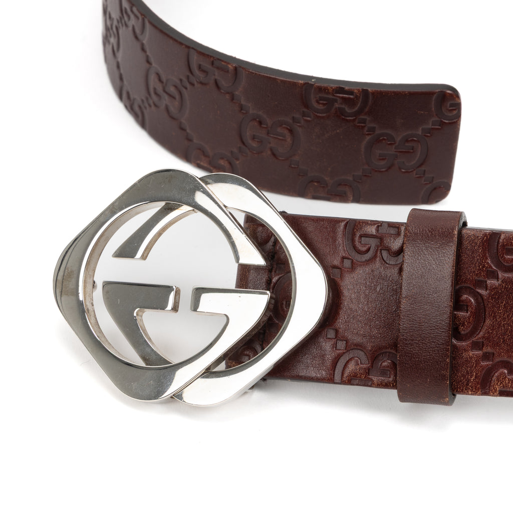 Belt Losang GG 100 100 Brown Guccissima calfskin leather