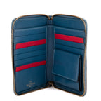 Wallet Rockstud Blue Calfskin Leather