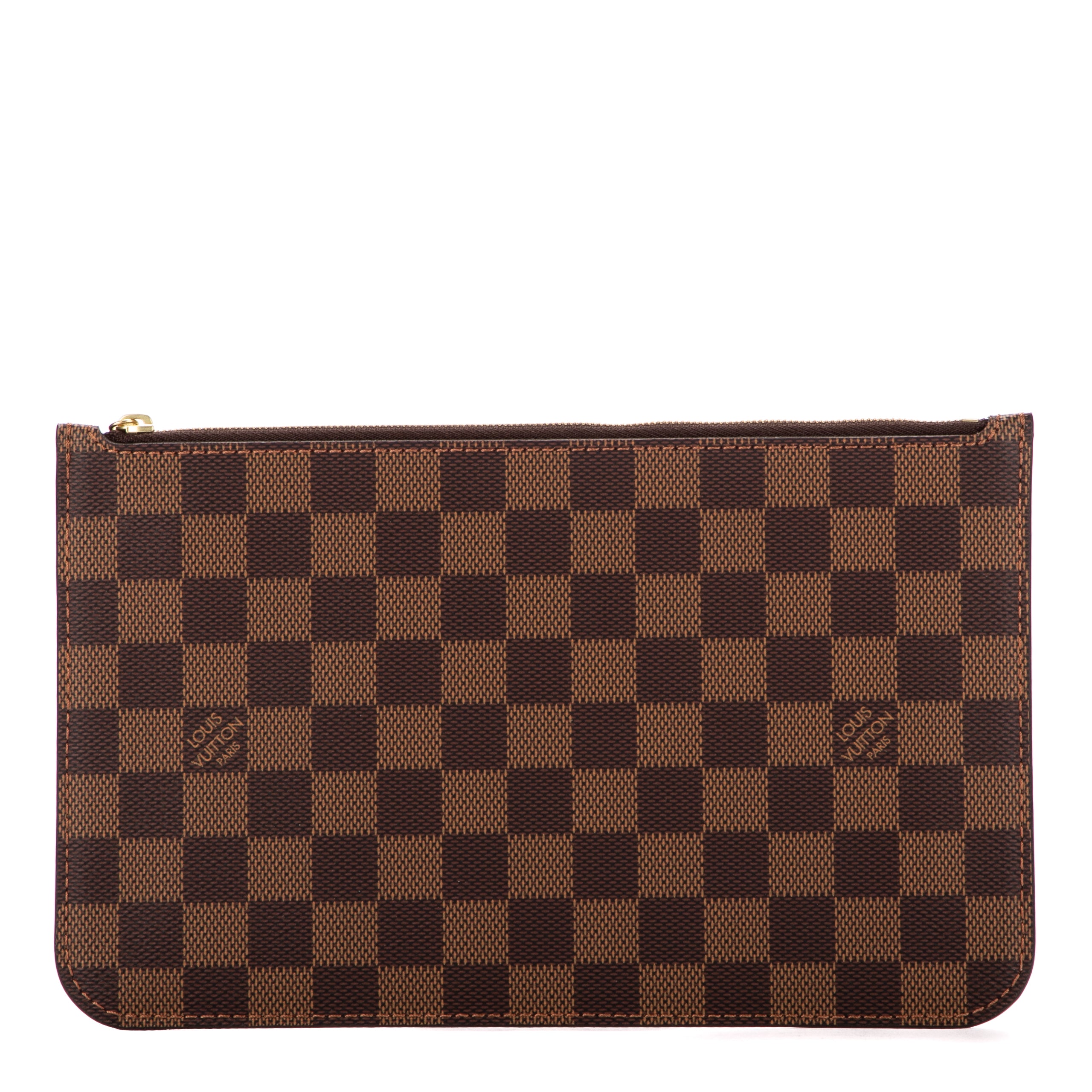 Clutch Neverfull Pouch Brown Damier Ebene
