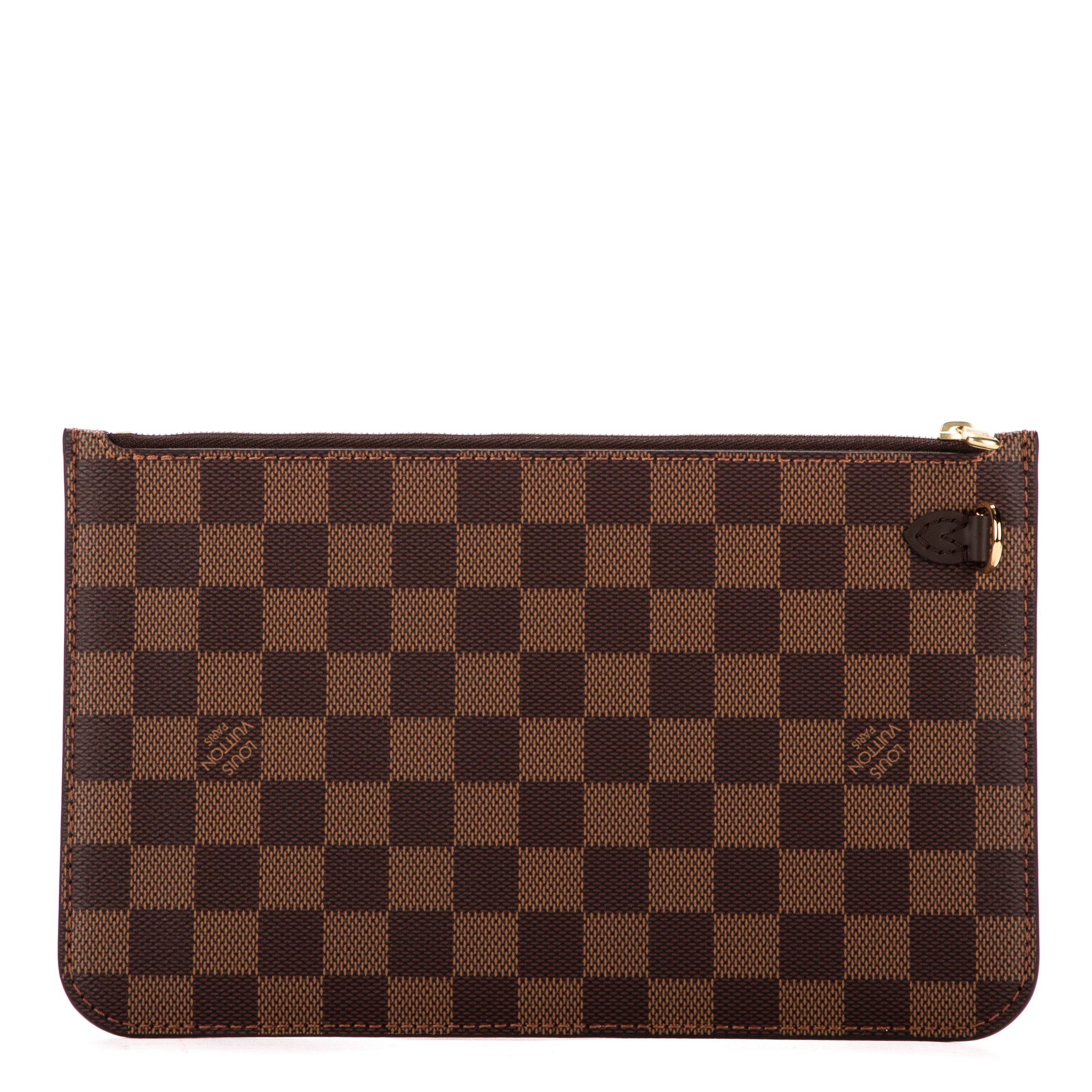 Clutch Neverfull Pouch Brown Damier Ebene