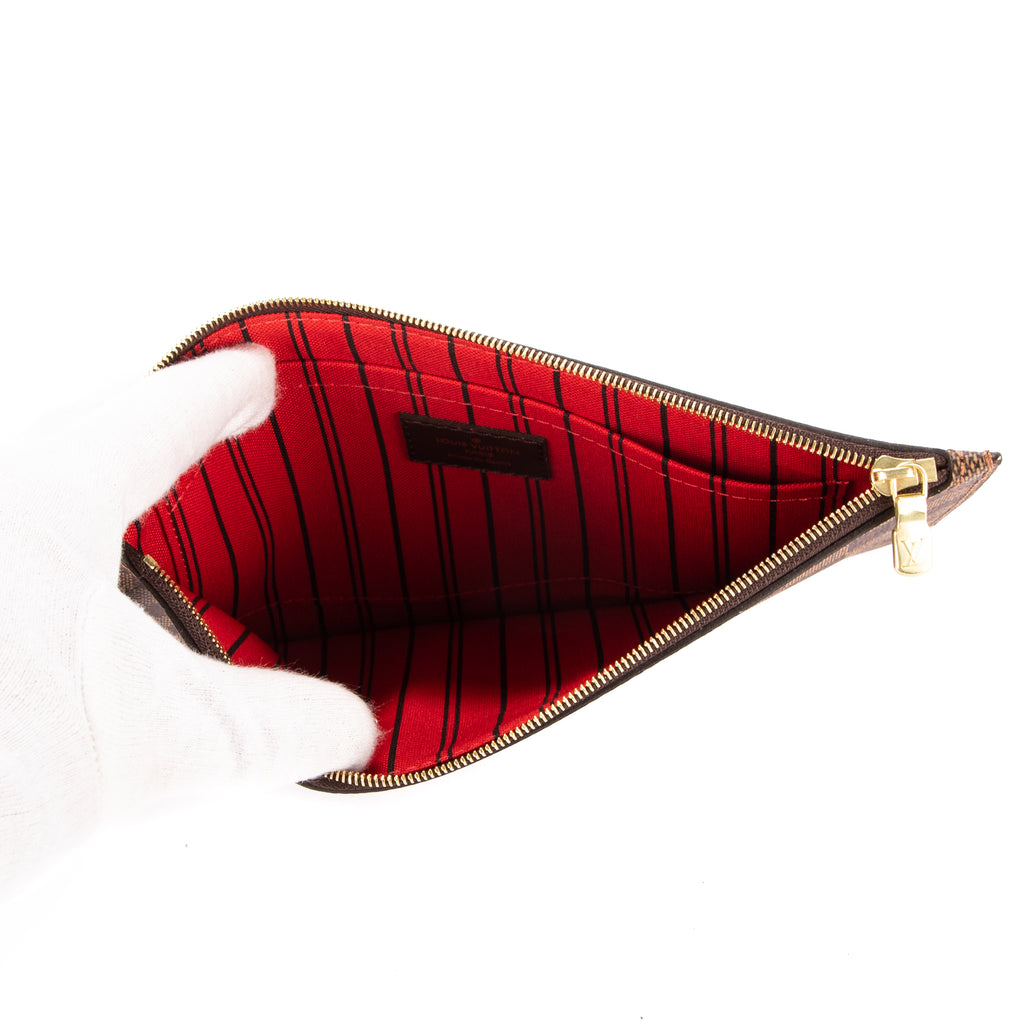 Clutch Neverfull Pouch Brown Damier Ebene