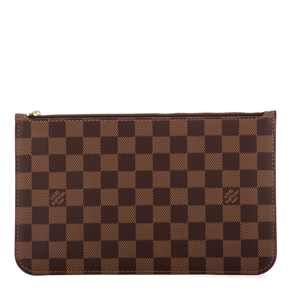 Clutch Neverfull Pouch Brown Damier Ebene