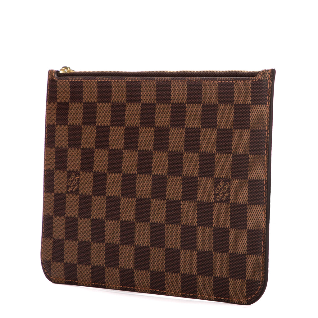 Clutch Neverfull Pouch Brown Damier Ebene
