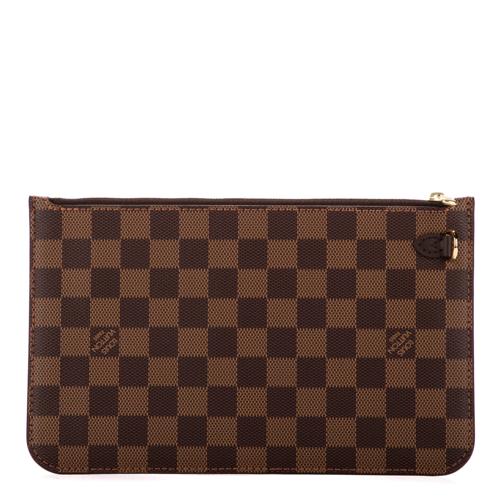 Clutch Neverfull Pouch Brown Damier Ebene