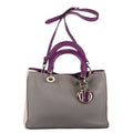 Handbag Large Lady Large Grey Cannaged Calfskin Leather