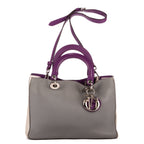 Handbag Large Lady Large Grey Cannaged Calfskin Leather