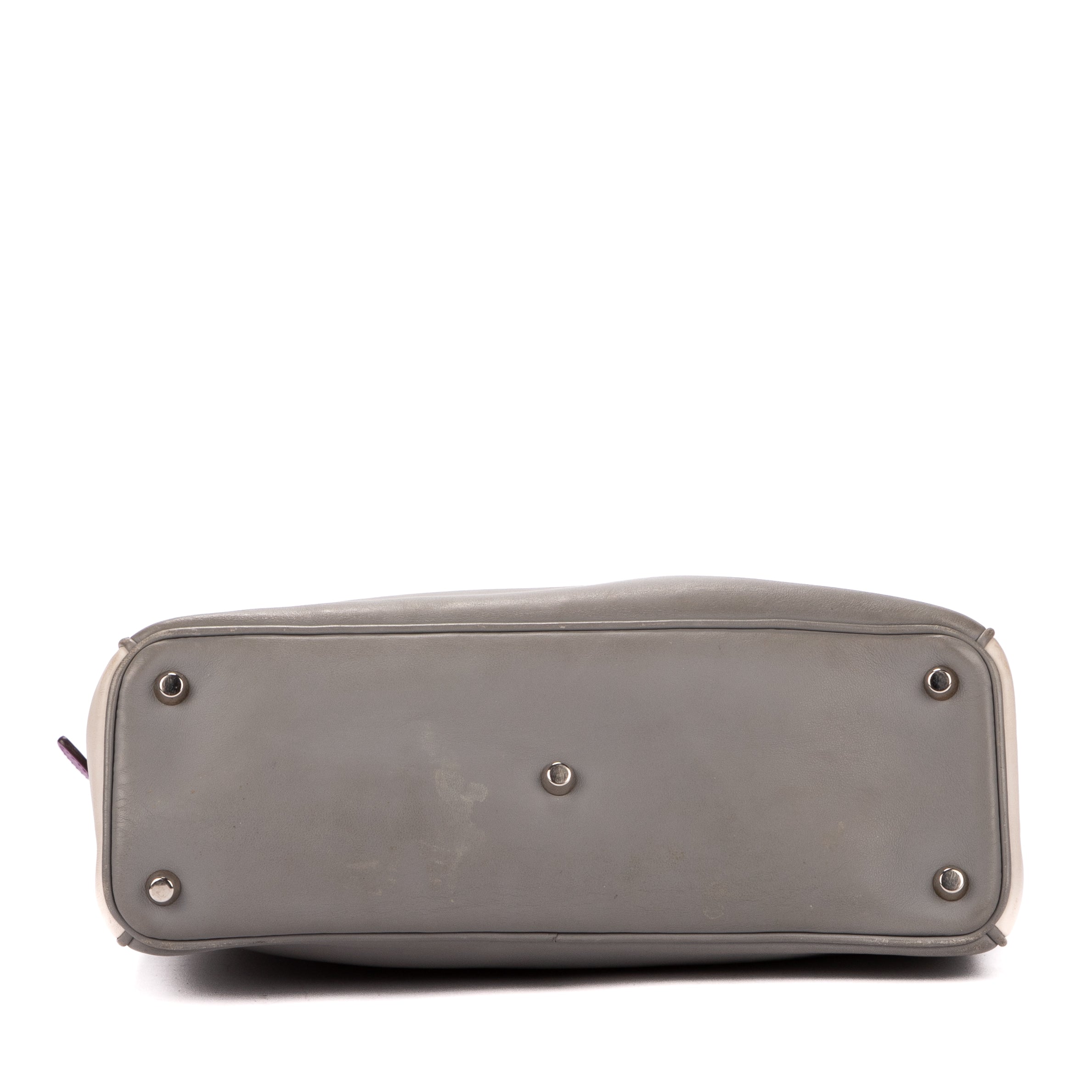 Handbag Large Lady Large Grey Cannaged Calfskin Leather