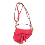 Handbag Saddle Mini Rose Calfskin Leather
