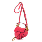 Handbag Saddle Mini Rose Calfskin Leather