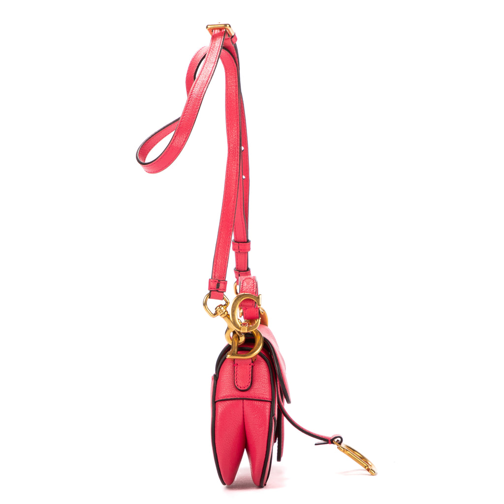 Handbag Saddle Mini Rose Calfskin Leather
