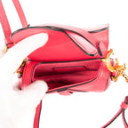 Handbag Saddle Mini Rose Calfskin Leather