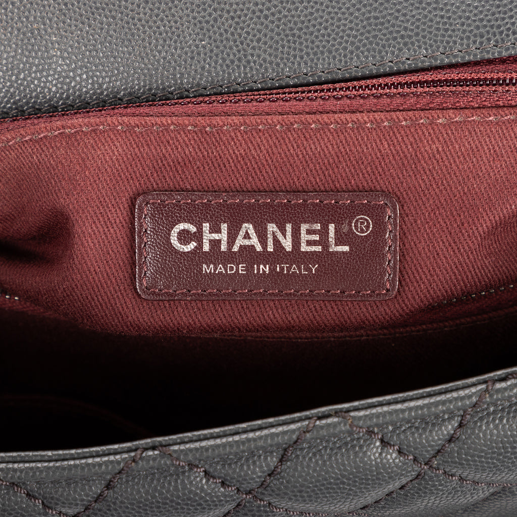 Shoulder Bag Timeless Top handle Large Grey Caviar Leather