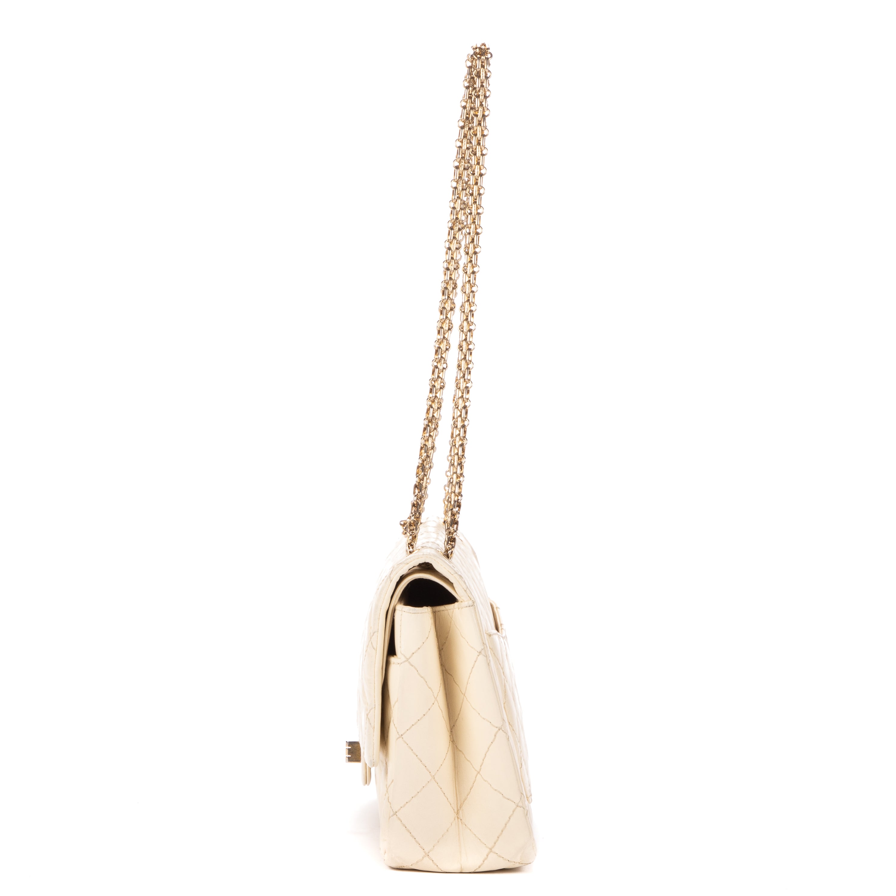 Shoulder Bag Medium Reissue 2.55 double flap 266 Medium Beige Aged Calfskin Leather