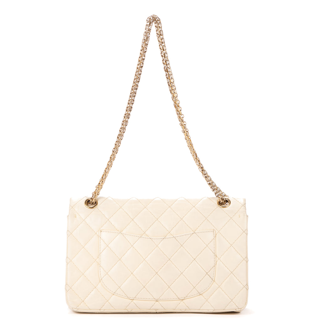 Shoulder Bag Medium Reissue 2.55 double flap 266 Medium Beige Aged Calfskin Leather