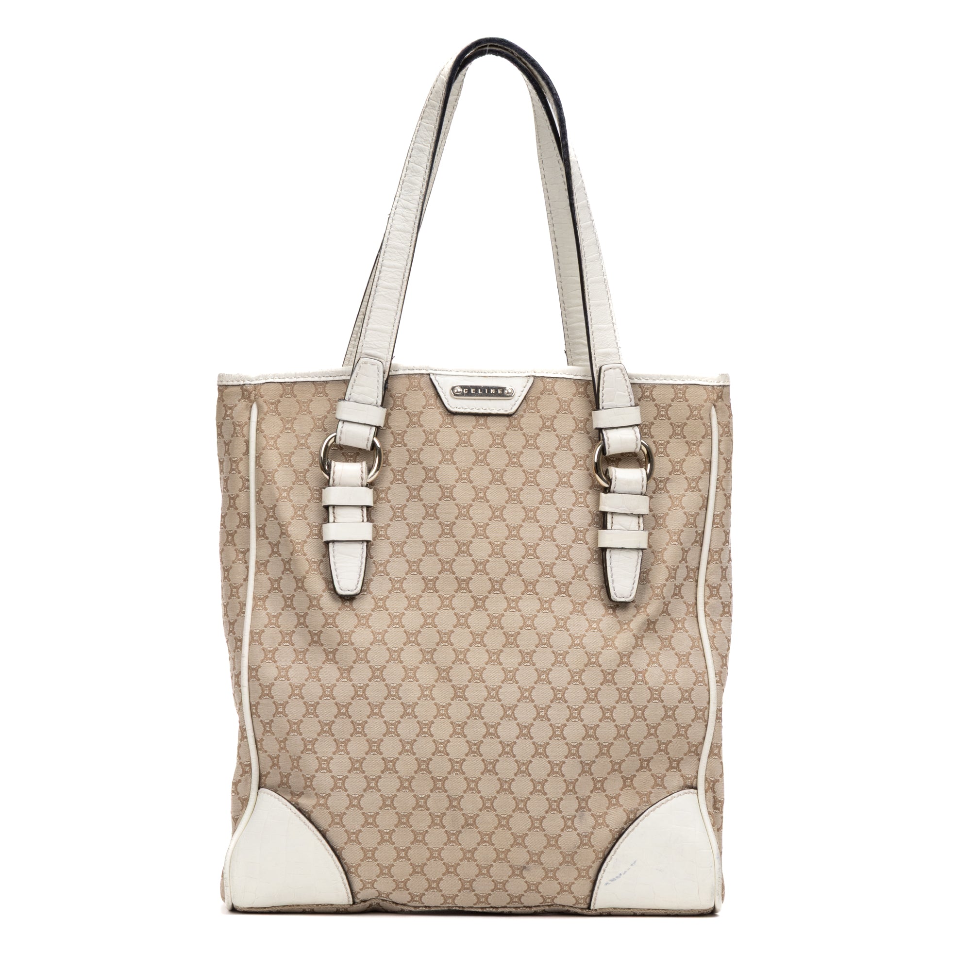 Shoulder Bag Tote Beige Monogram Canvas