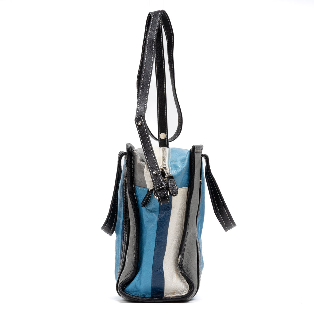 Handbag Bazar Shopper Tote XS Blue Aged Calfskin Leather