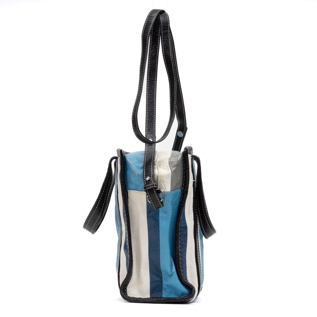 Handbag Bazar Shopper Tote XS Blue Aged Calfskin Leather