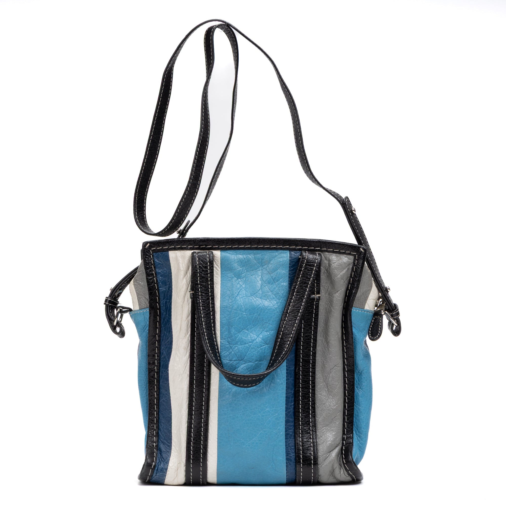 Handbag Bazar Shopper Tote XS Blue Aged Calfskin Leather