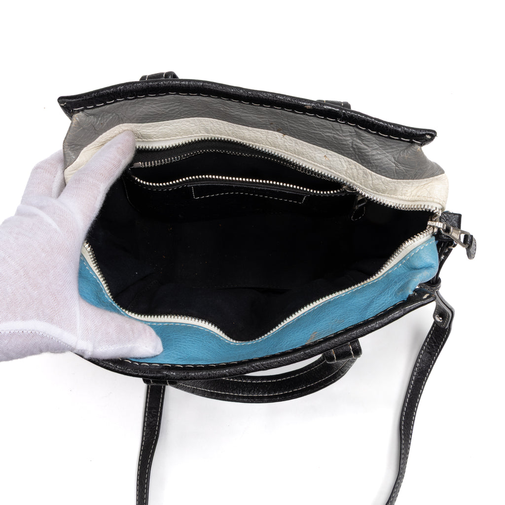 Handbag Bazar Shopper Tote XS Blue Aged Calfskin Leather