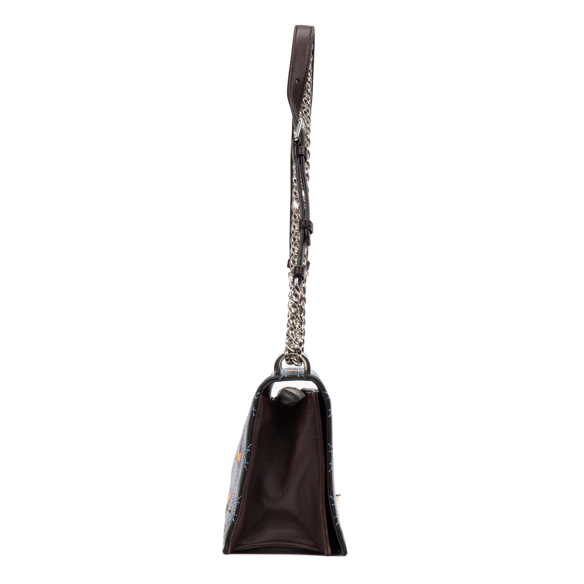 Shoulder Bag Diorama Medium Black Calfskin Leather