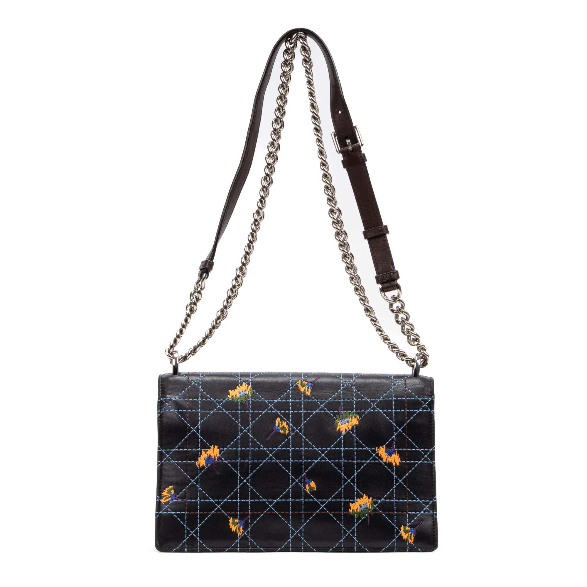 Shoulder Bag Diorama Medium Black Calfskin Leather