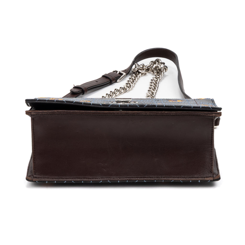 Shoulder Bag Diorama Medium Black Calfskin Leather