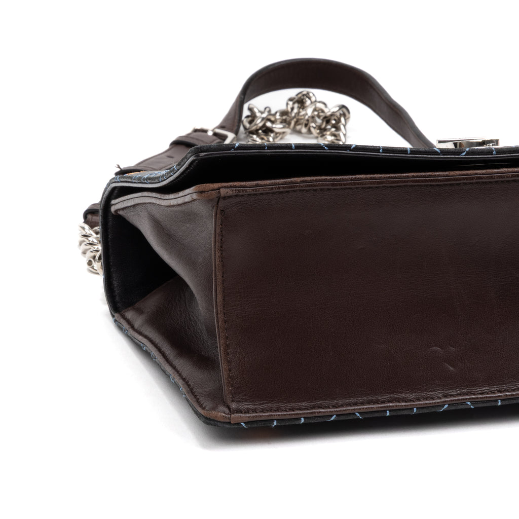 Shoulder Bag Diorama Medium Black Calfskin Leather