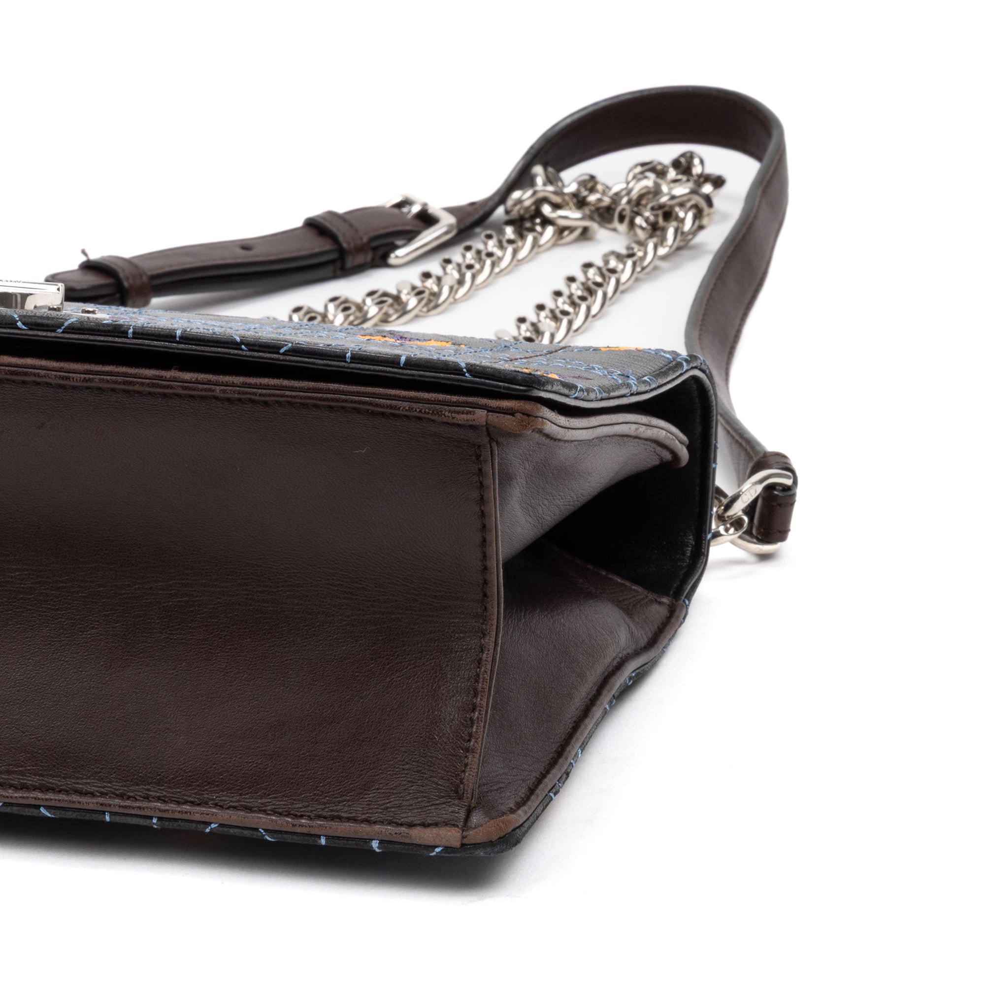 Shoulder Bag Diorama Medium Black Calfskin Leather