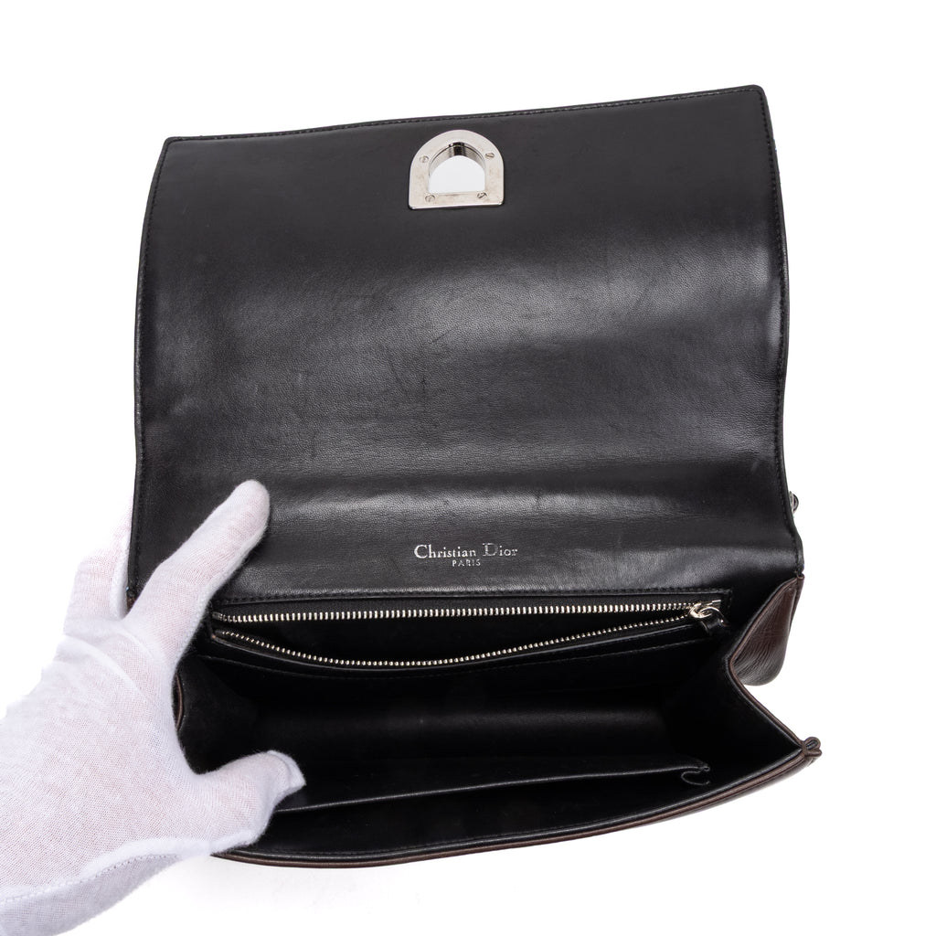 Shoulder Bag Diorama Medium Black Calfskin Leather