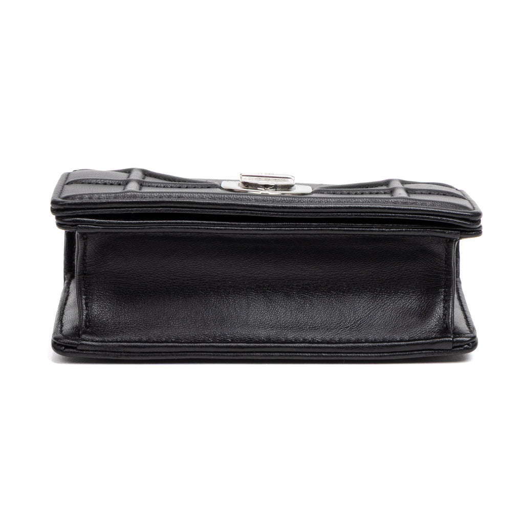 Shoulder Bag Diorama Micro Black Calfskin Leather