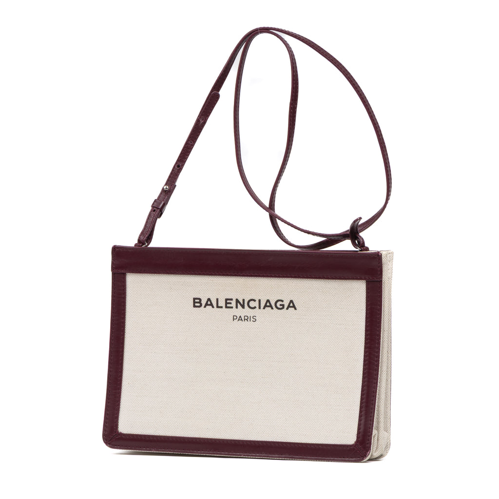 Shoulder Bag Navy Pochette Crossbody Bordeaux Calfskin Leather