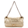 Shoulder Bag Classic 2.55 Perforated metalic Double Flap Gold Metalic Perforated Calfskin Leather
