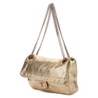 Shoulder Bag Classic 2.55 Perforated metalic Double Flap Gold Metalic Perforated Calfskin Leather