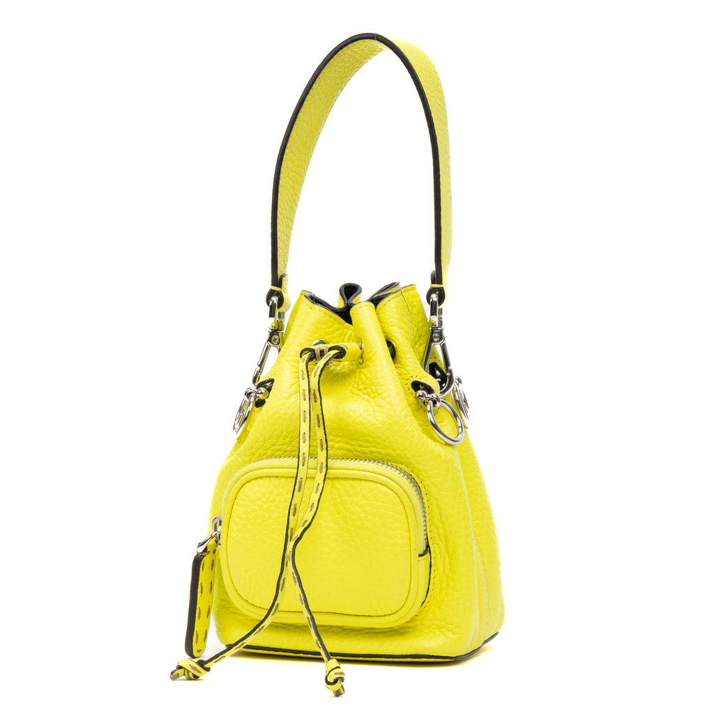 Shoulder Bag Mon Tresor Bucket Mini Lemon Cowhide Leather