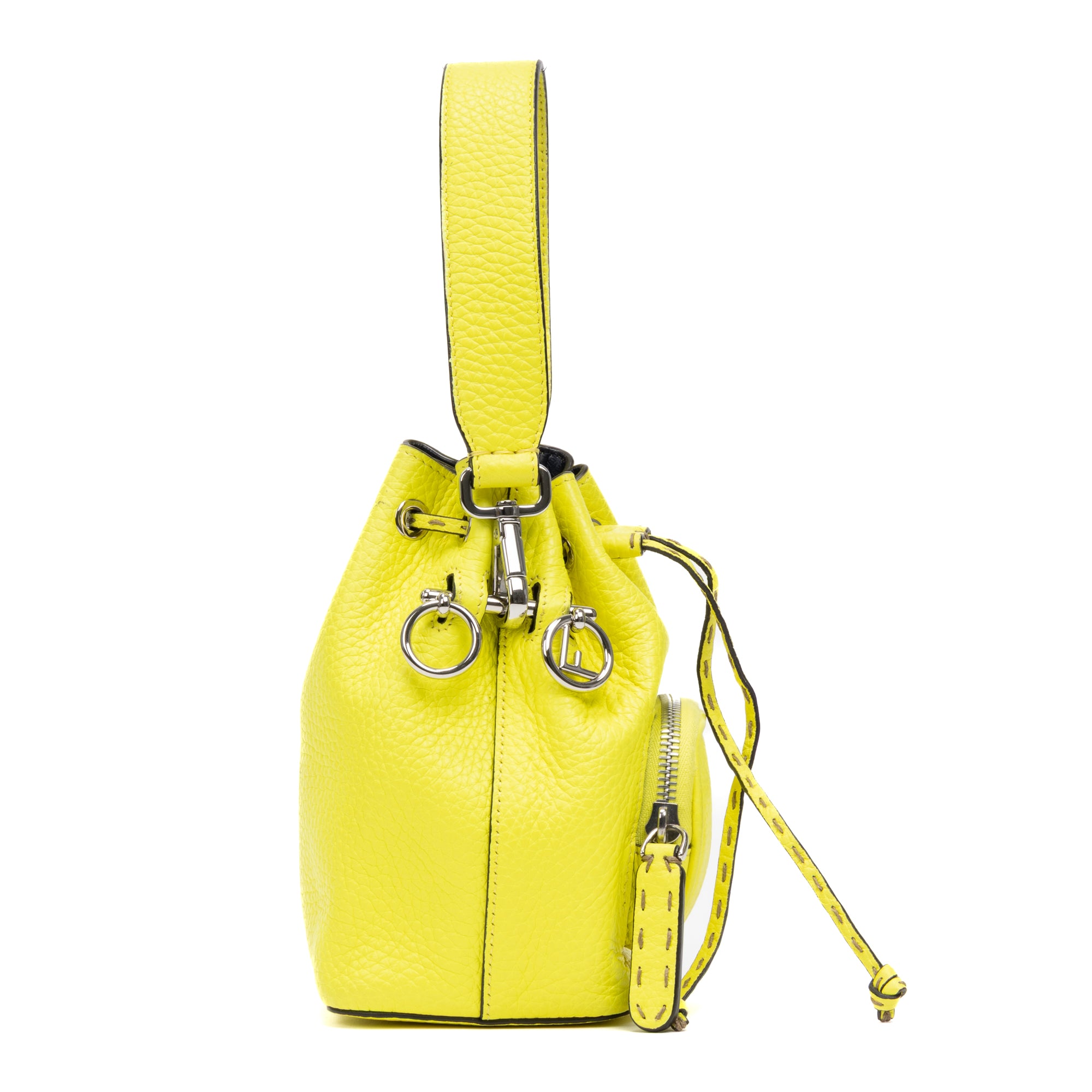 Shoulder Bag Mon Tresor Bucket Mini Lemon Cowhide Leather