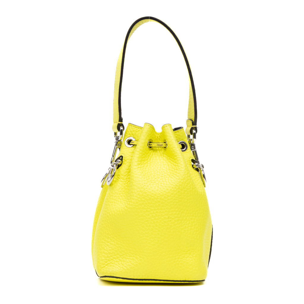 Shoulder Bag Mon Tresor Bucket Mini Lemon Cowhide Leather
