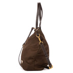 Shoulder Bag Tote Right Prada Khaki Nylon Canvas