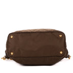 Shoulder Bag Tote Right Prada Khaki Nylon Canvas