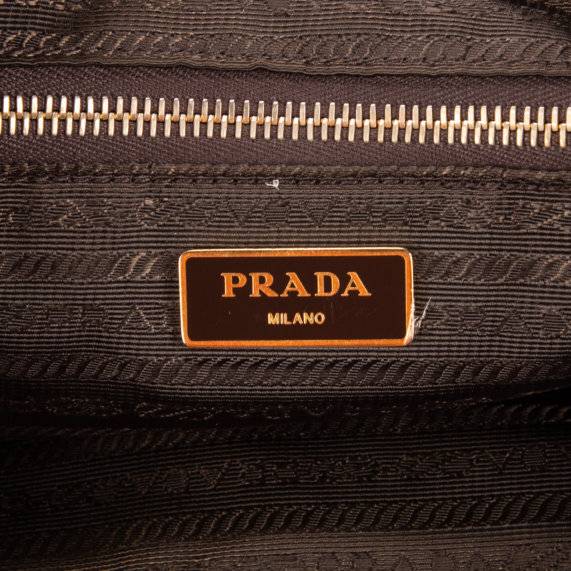 Shoulder Bag Tote Right Prada Khaki Nylon Canvas
